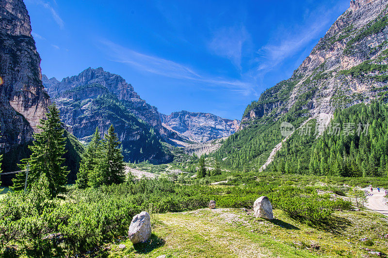 Pederu, Dolomites, alto Badia，意大利。